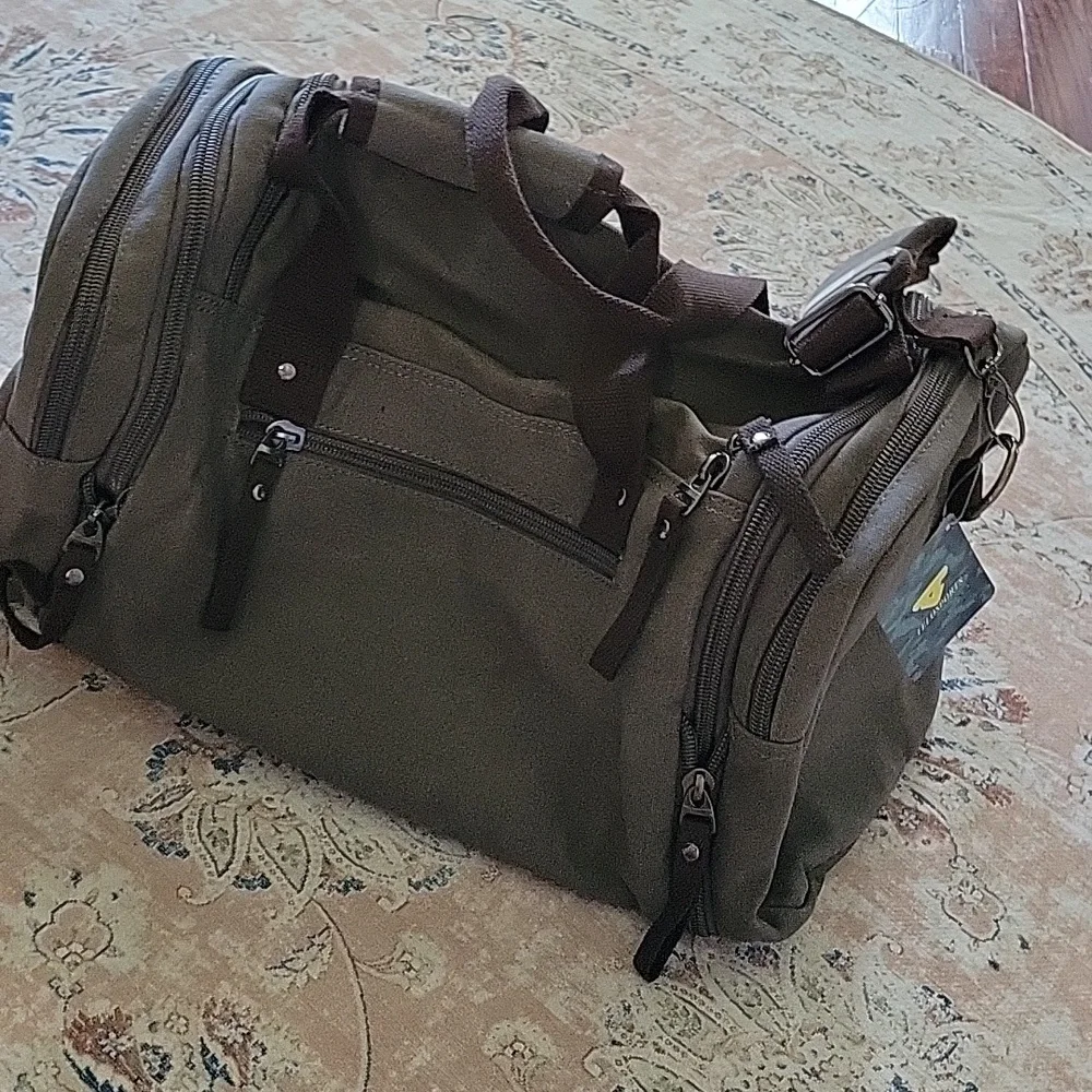 Telosports travel duffel bag large Weekender overnight gym bag gray-green NEW…